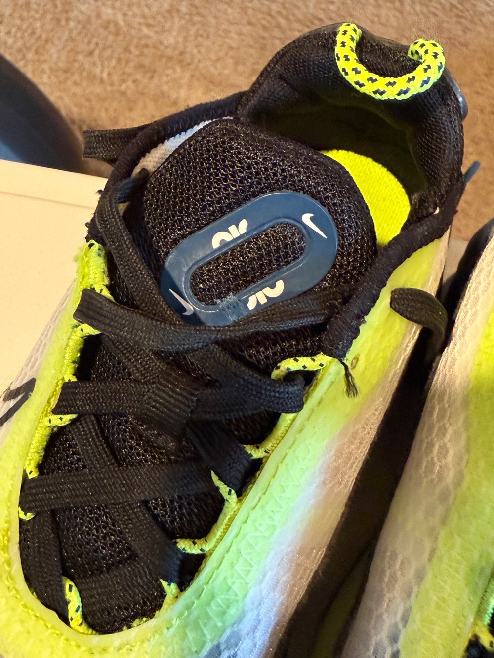 Nike Kids Neon Yellow, Black & White Athletic Sneakers - Picture 4 of 11